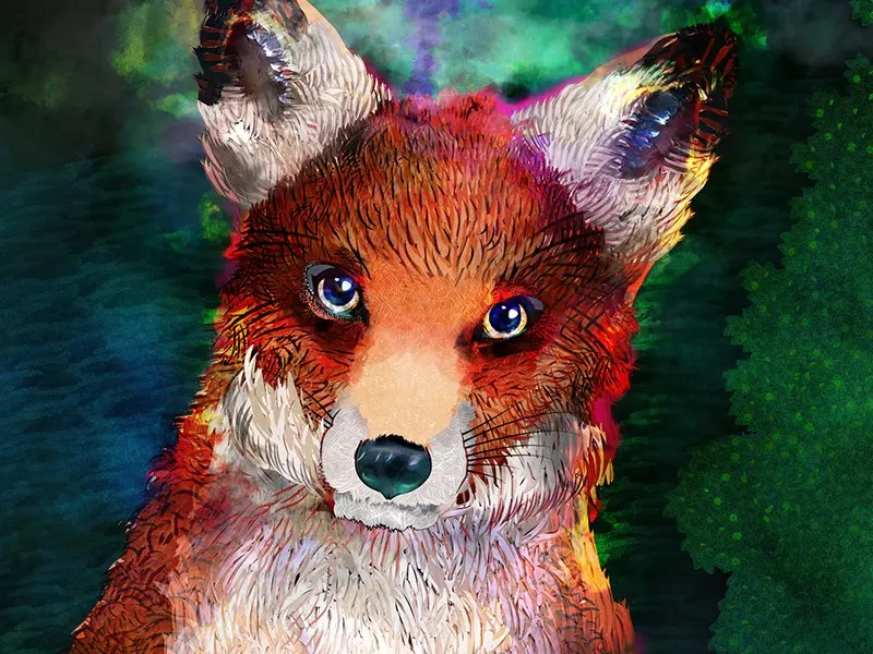 Thumbnail of a picture of a fox that i illustrated mostly in Adobe Illustrator then cleaned up and painted in Adobe Photoshop.